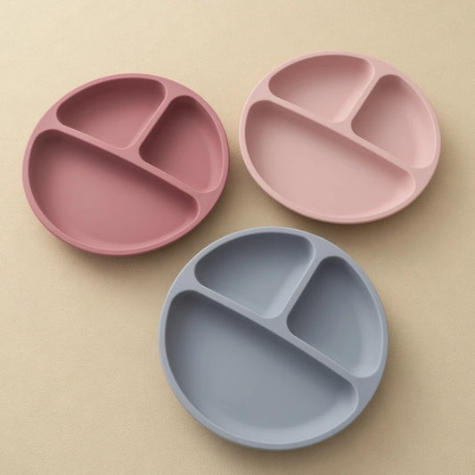 Assiette à ventouse en silicone pour bébé (sans BPA)