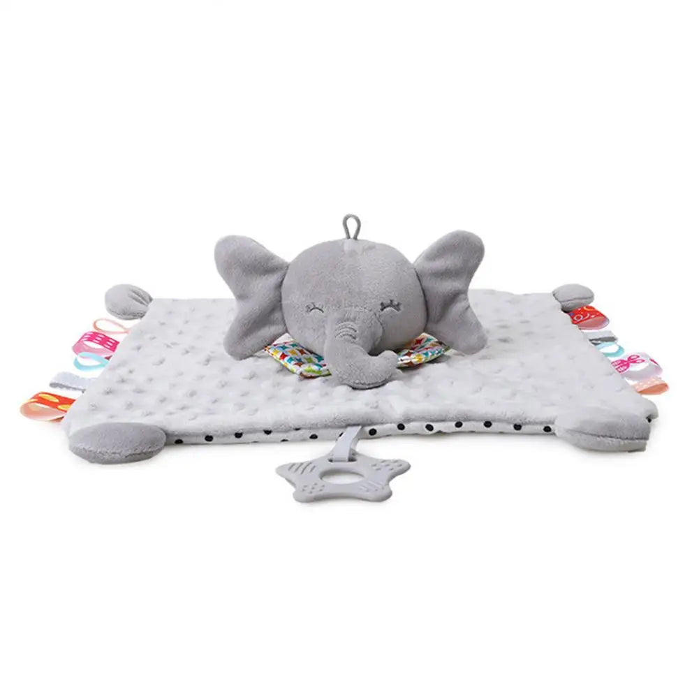 Doudou plat pour nouveau-né – Peluche en forme d'animal (lapin ou éléphant) apaisante et réconfortante