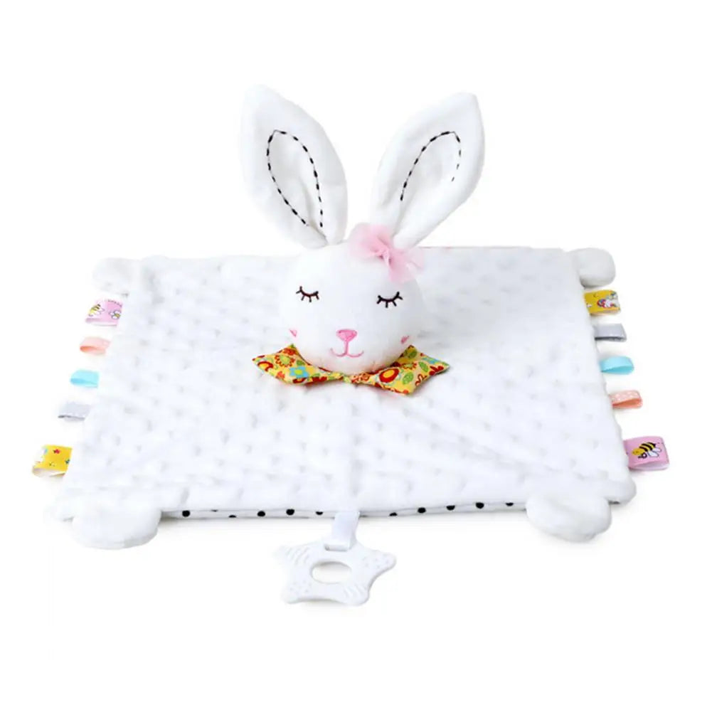 Doudou plat pour nouveau-né – Peluche en forme d'animal (lapin ou éléphant) apaisante et réconfortante
