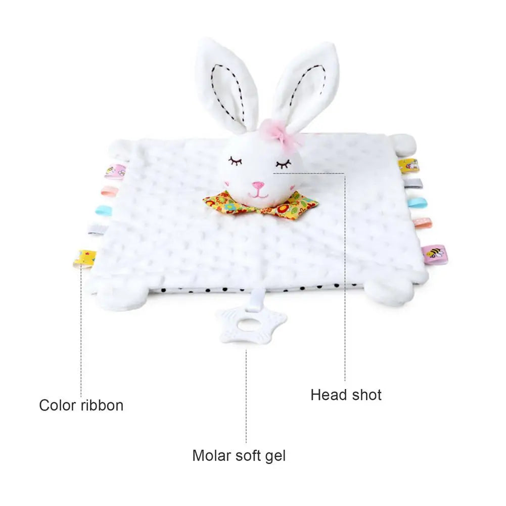 Doudou plat pour nouveau-né – Peluche en forme d'animal (lapin ou éléphant) apaisante et réconfortante