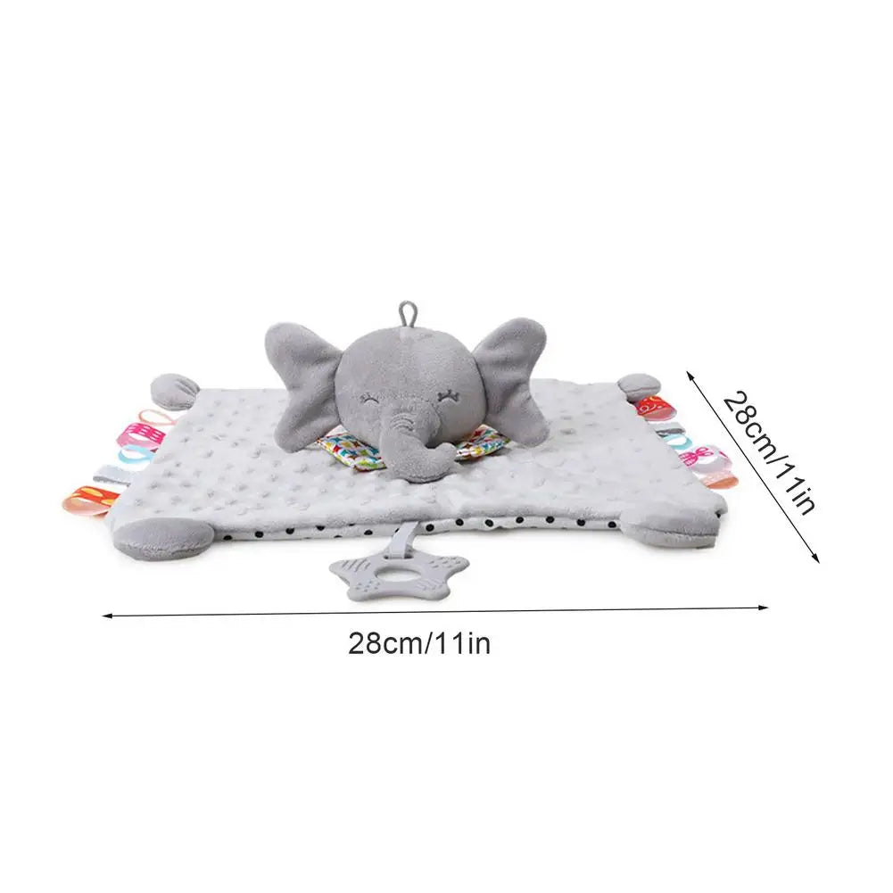 Doudou plat pour nouveau-né – Peluche en forme d'animal (lapin ou éléphant) apaisante et réconfortante