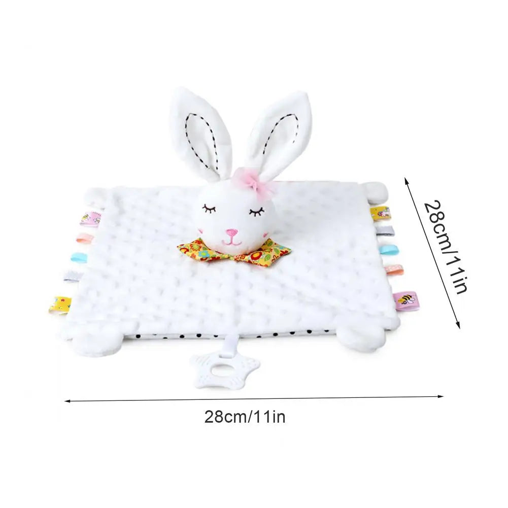 Doudou plat pour nouveau-né – Peluche en forme d'animal (lapin ou éléphant) apaisante et réconfortante