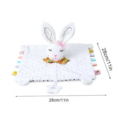 Doudou plat pour nouveau-né – Peluche en forme d'animal (lapin ou éléphant) apaisante et réconfortante