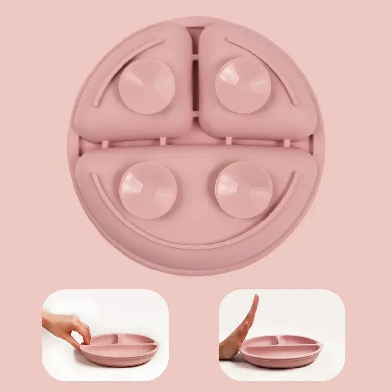 Ensemble de repas pour bébé 3 pièces en silicone — sans BPA.