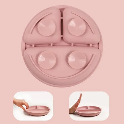 Ensemble de repas pour bébé 3 pièces en silicone — sans BPA.
