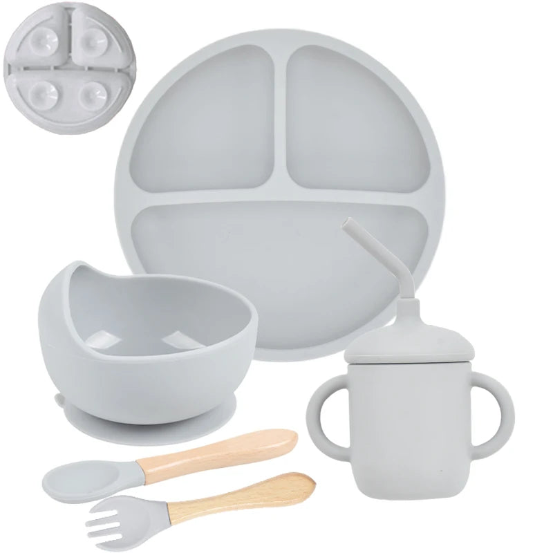 Set repas bébé en silicone 5 pièces