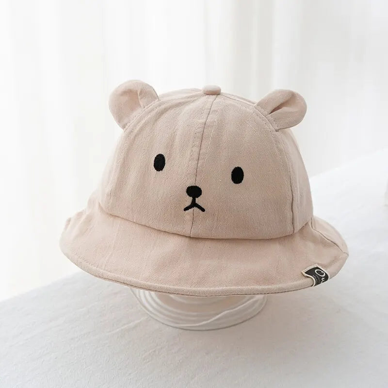 Chapeau bob nounours en coton pour bébé (garçon ou fille).