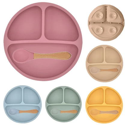 Set repas bébé en silicone 5 pièces