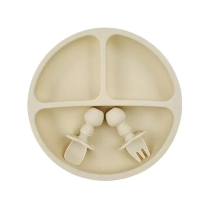 Ensemble de repas pour bébé 3 pièces en silicone — sans BPA.