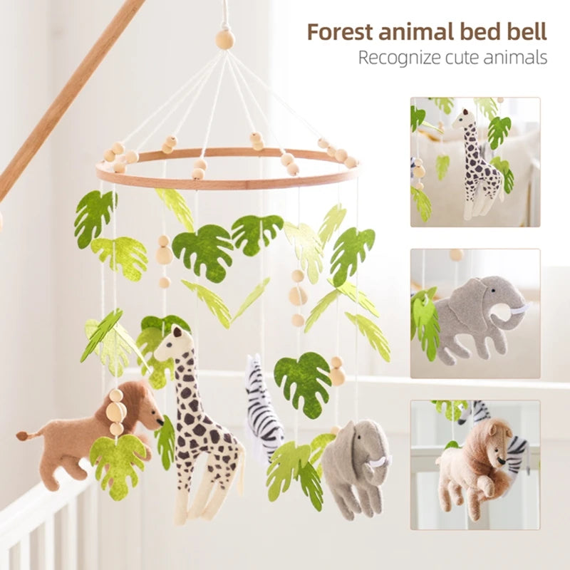 Mobile musical pour bébé (0-12 mois) support en bois