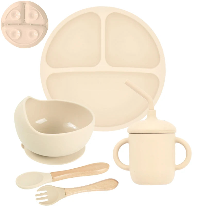Set repas bébé en silicone 5 pièces