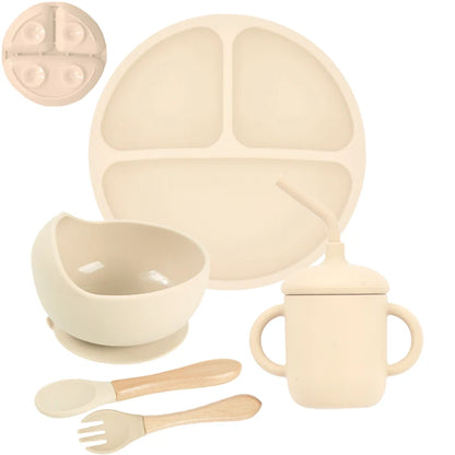 Set repas bébé en silicone 5 pièces