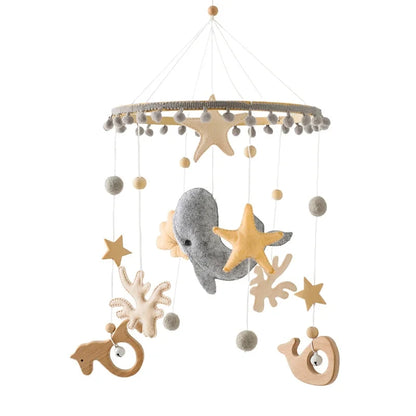 Mobile musical pour bébé (0-12 mois) support en bois