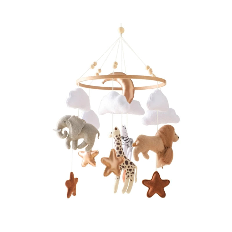 Mobile musical pour bébé (0-12 mois) support en bois