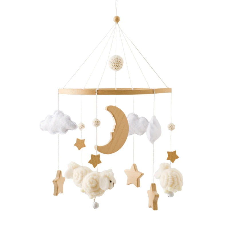 Mobile musical pour bébé (0-12 mois) support en bois