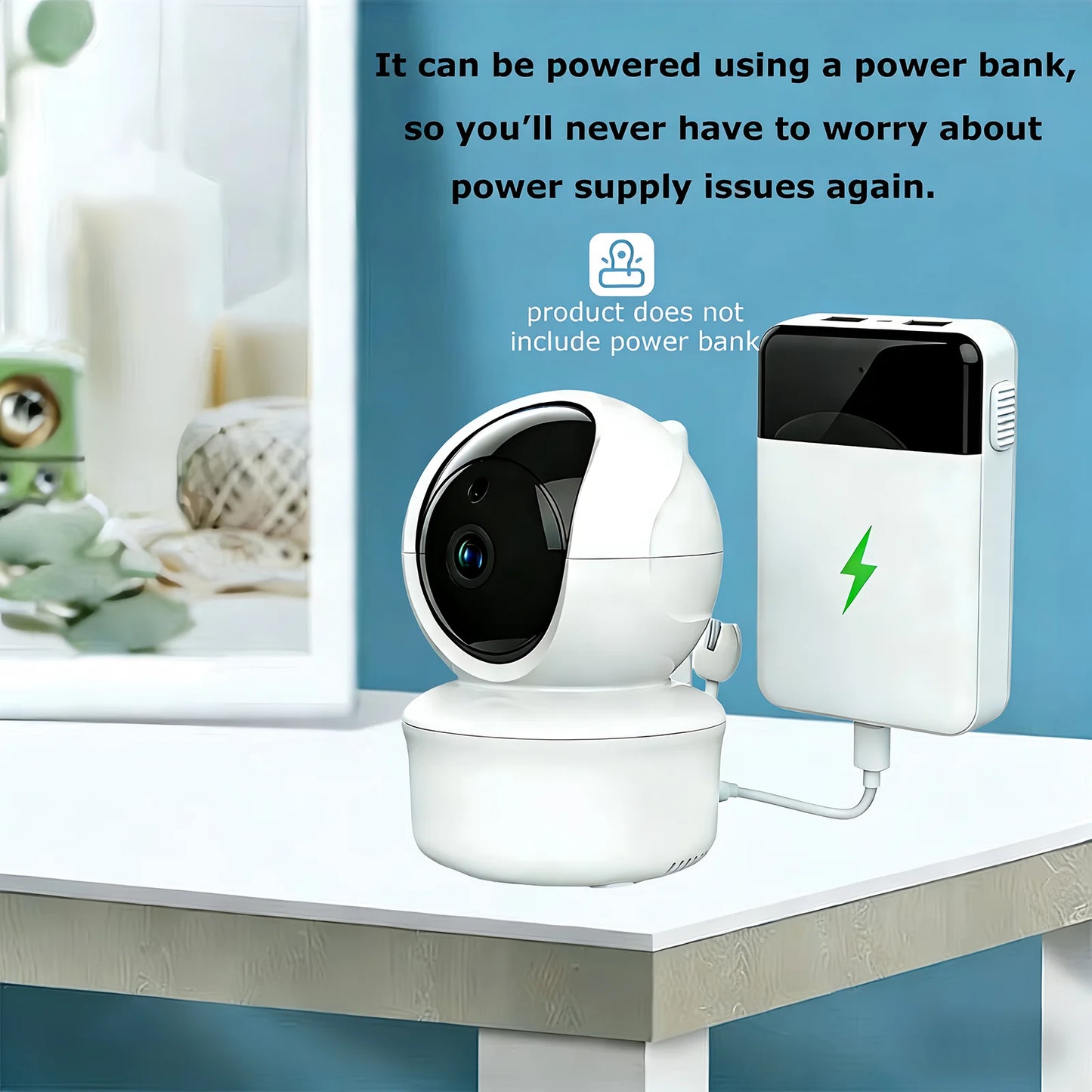 Babyphone vidéo avec écran 5 pouces, caméra télécommandée et audio.