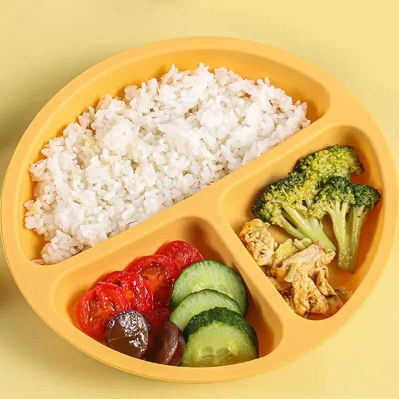 Ensemble de repas pour bébé 3 pièces en silicone — sans BPA.