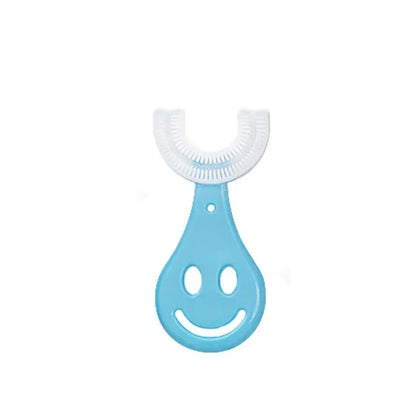 Brosse à dents manuelle en silicone pour bébé et enfant Nettoyage bucco-dentaire à 360° (forme en U)