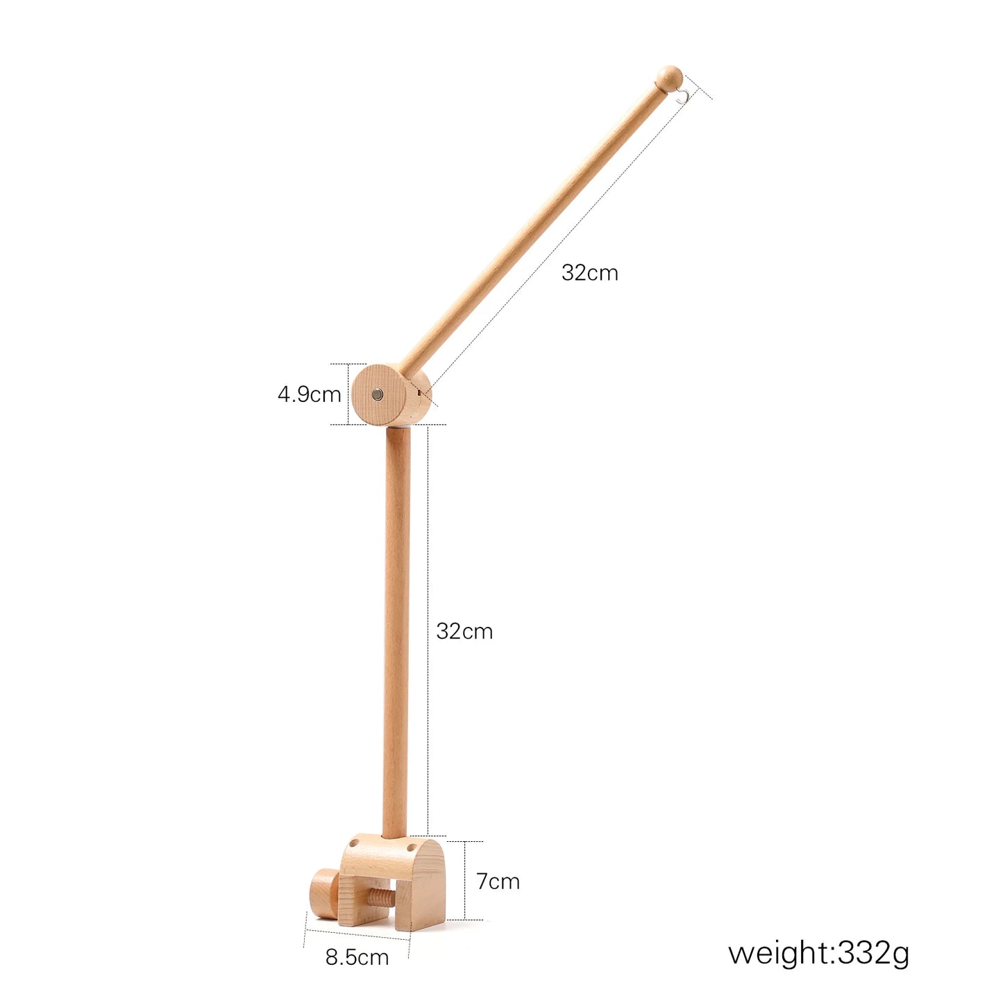Mobile musical pour bébé (0-12 mois) support en bois