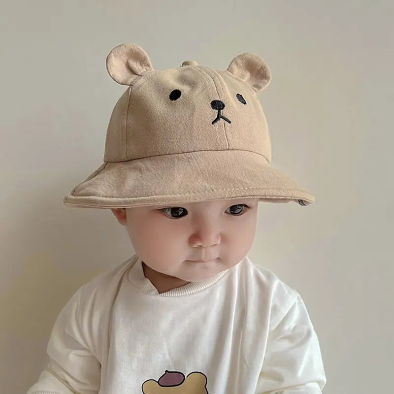 Chapeau bob nounours en coton pour bébé (garçon ou fille).