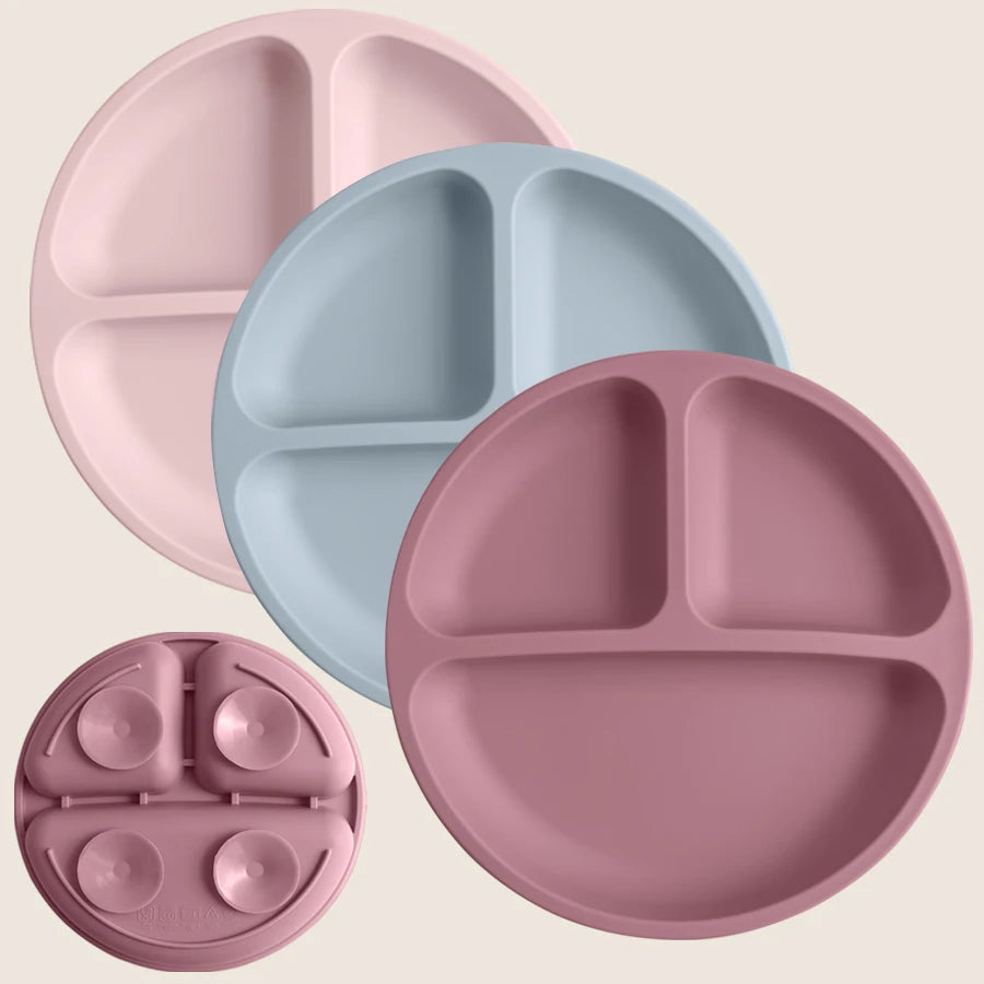 Assiette à ventouse en silicone pour bébé (sans BPA)