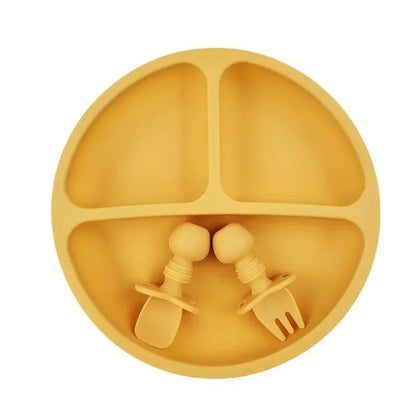 Ensemble de repas pour bébé 3 pièces en silicone — sans BPA.