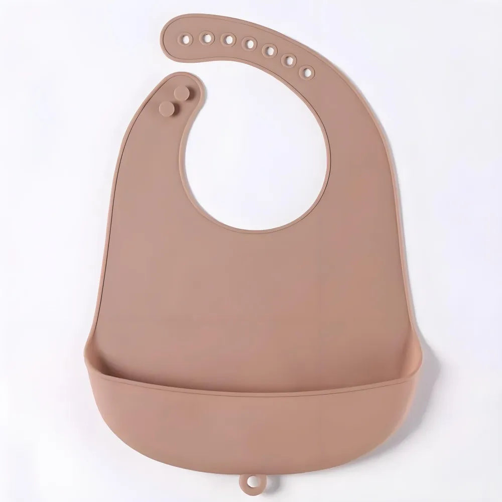 Bavoir réglable et imperméable pour bébé en silicone souple (anti-bave, sans BPA)