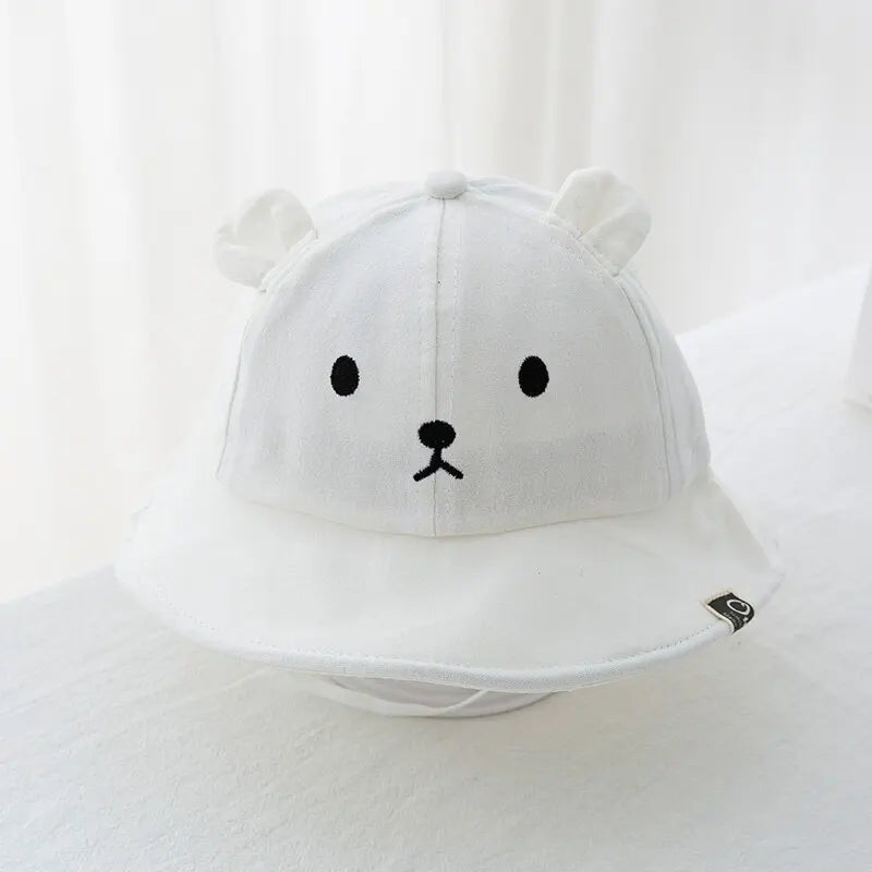 Chapeau bob nounours en coton pour bébé (garçon ou fille).