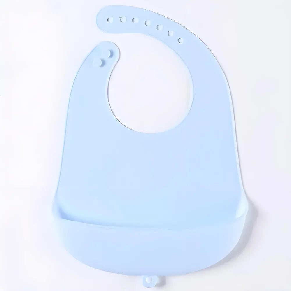 Bavoir réglable et imperméable pour bébé en silicone souple (anti-bave, sans BPA)