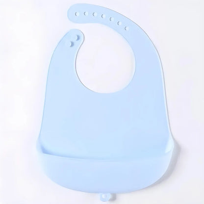 Bavoir réglable et imperméable pour bébé en silicone souple (anti-bave, sans BPA)