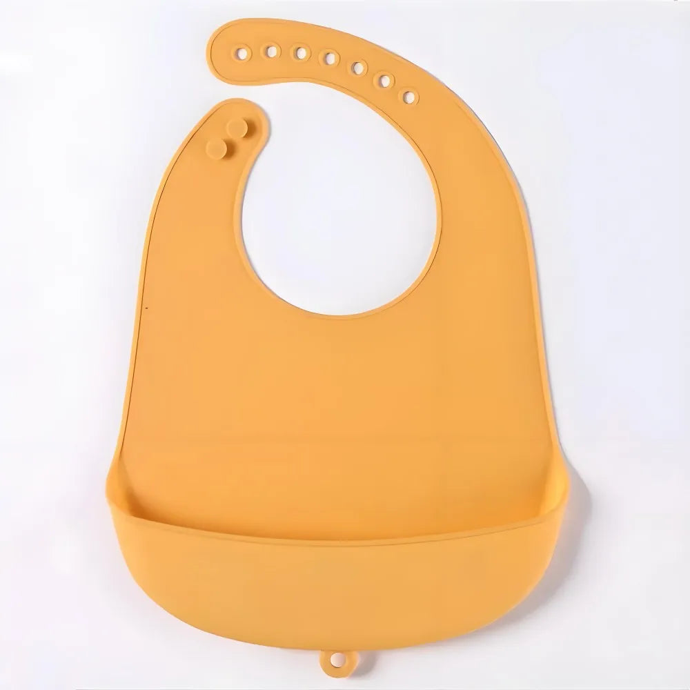 Bavoir réglable et imperméable pour bébé en silicone souple (anti-bave, sans BPA)