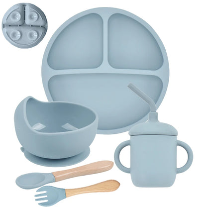 Set repas bébé en silicone 5 pièces