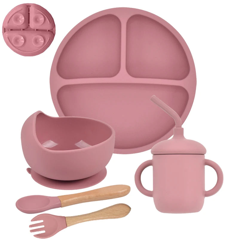 Set repas bébé en silicone 5 pièces