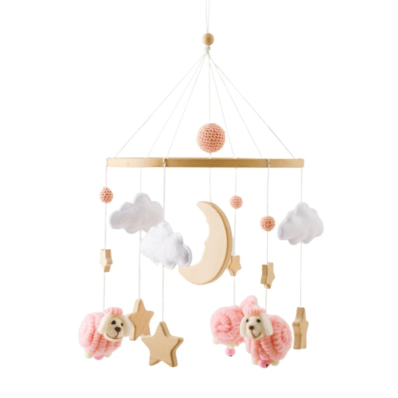 Mobile musical pour bébé (0-12 mois) support en bois