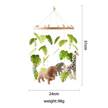 Mobile musical pour bébé (0-12 mois) support en bois