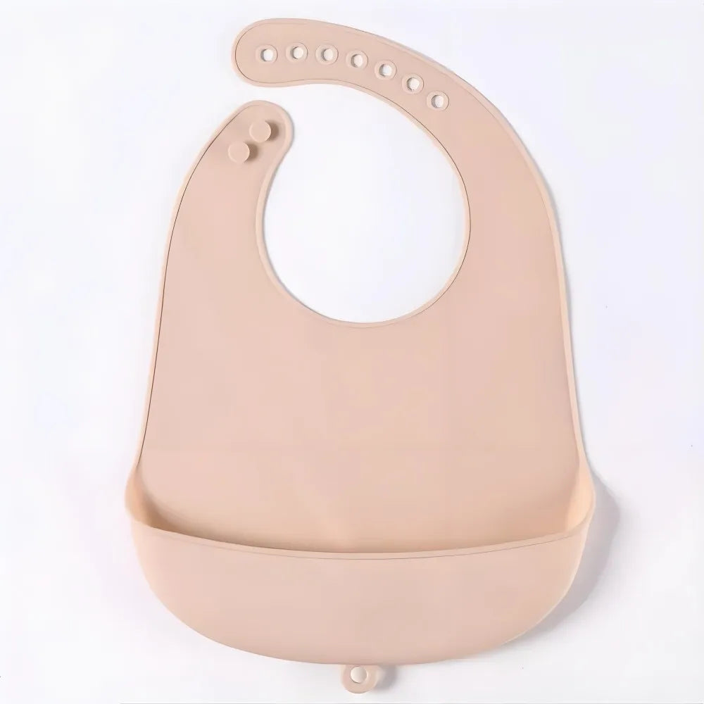 Bavoir réglable et imperméable pour bébé en silicone souple (anti-bave, sans BPA)