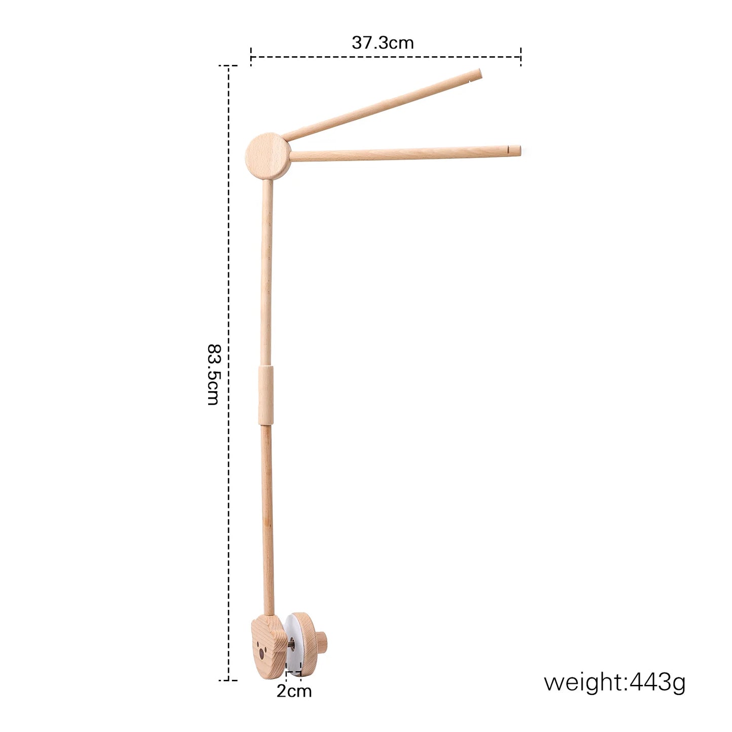 Mobile musical pour bébé (0-12 mois) support en bois