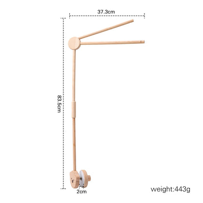 Mobile musical pour bébé (0-12 mois) support en bois