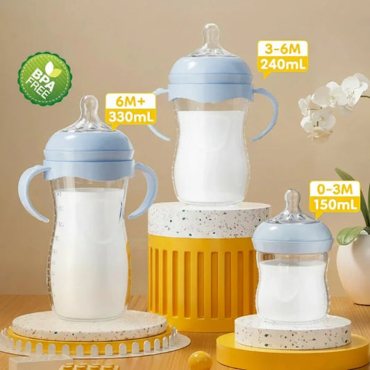 Biberons en polypropylène (PP) pour nouveau-nés (150/240/330 ml) – Anti-étouffement et anti-coliques – Sans BPA