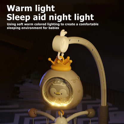 Mobile pour lit de bébé avec projecteur et veilleuse.