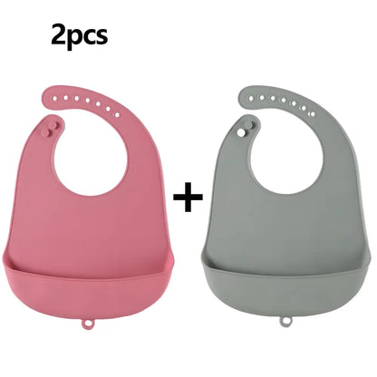 Bavoir réglable et imperméable pour bébé en silicone souple (anti-bave, sans BPA)