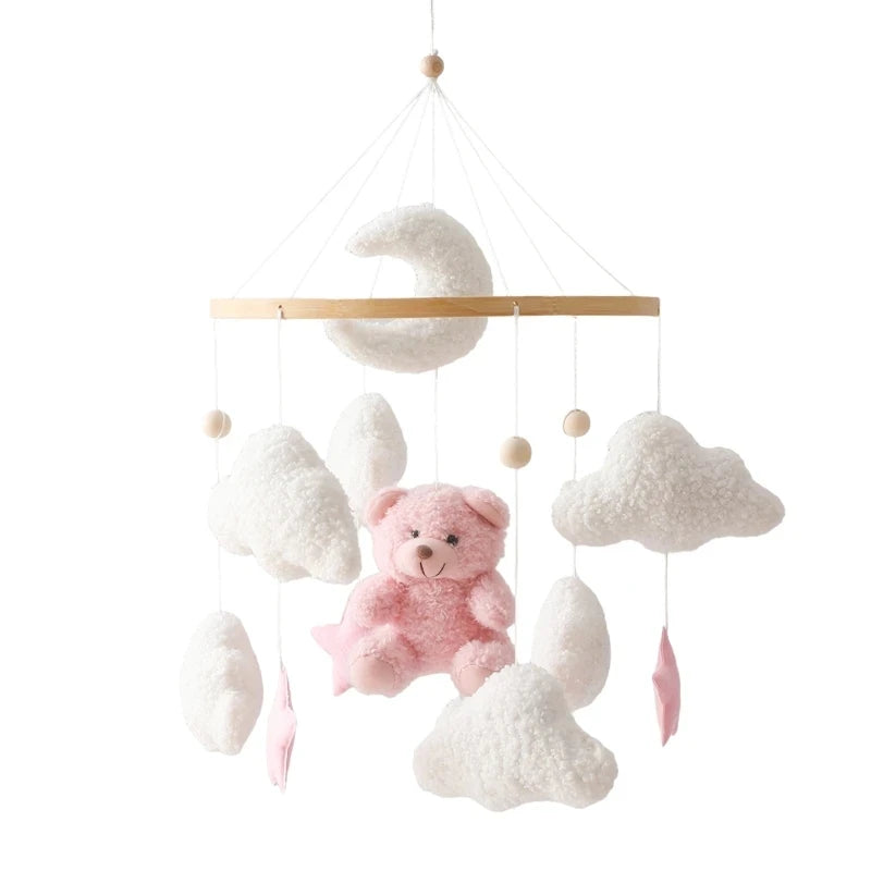 Mobile musical pour bébé (0-12 mois) support en bois