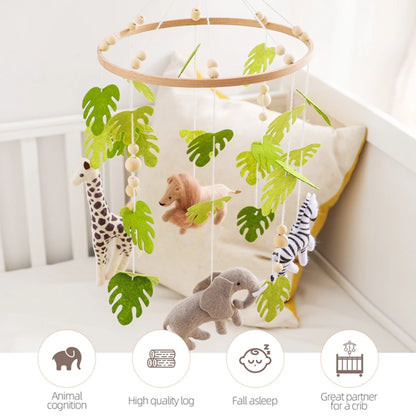 Mobile musical pour bébé (0-12 mois) support en bois