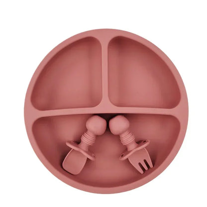 Ensemble de repas pour bébé 3 pièces en silicone — sans BPA.