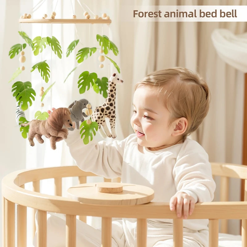 Mobile musical pour bébé (0-12 mois) support en bois