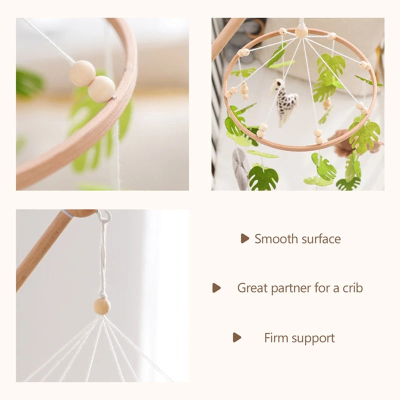Mobile musical pour bébé (0-12 mois) support en bois