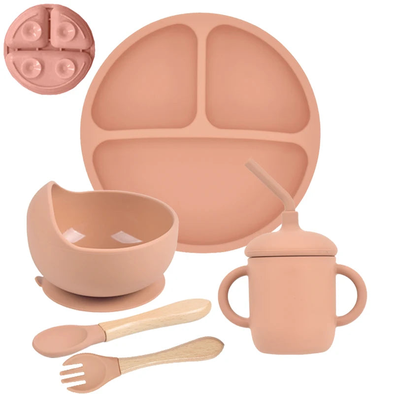 Set repas bébé en silicone 5 pièces