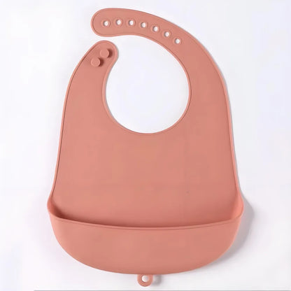 Bavoir réglable et imperméable pour bébé en silicone souple (anti-bave, sans BPA)