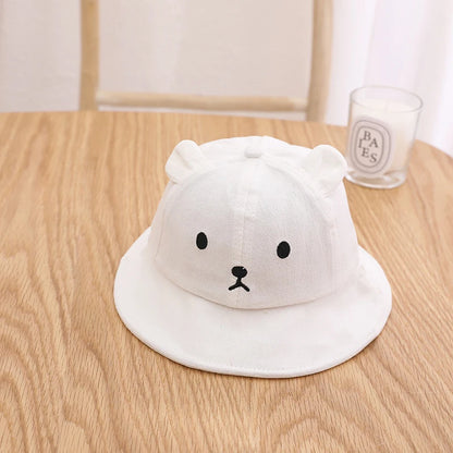 Chapeau bob nounours en coton pour bébé (garçon ou fille).