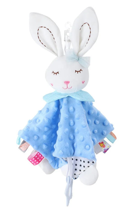 Doudou plat pour nouveau-né – Peluche en forme d'animal (lapin ou éléphant) apaisante et réconfortante